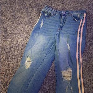 Washed out ripped jeans